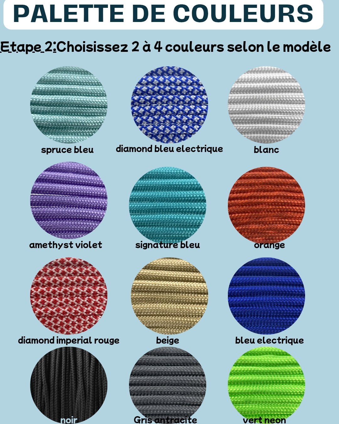 Laisse en paracorde tréssée